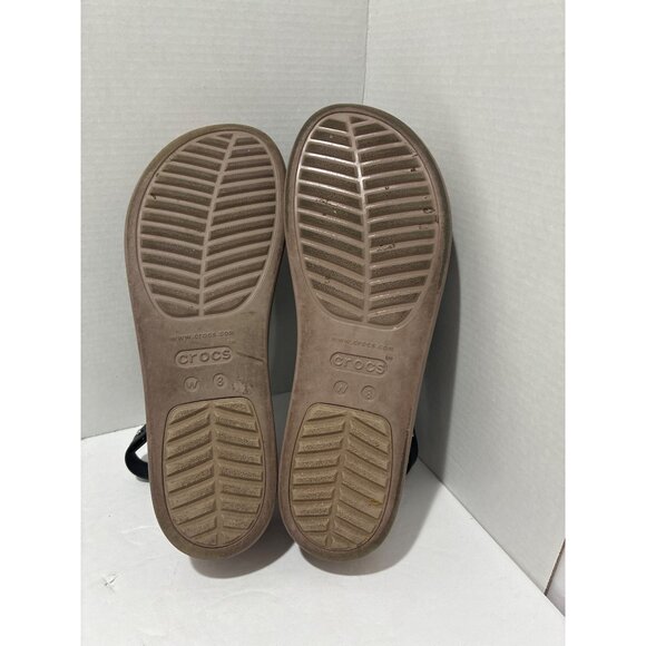 Crocs Womens Brooklyn Wedge Sandals Size 8 Black Slingback Platform Comfort - Picture 6 of 8